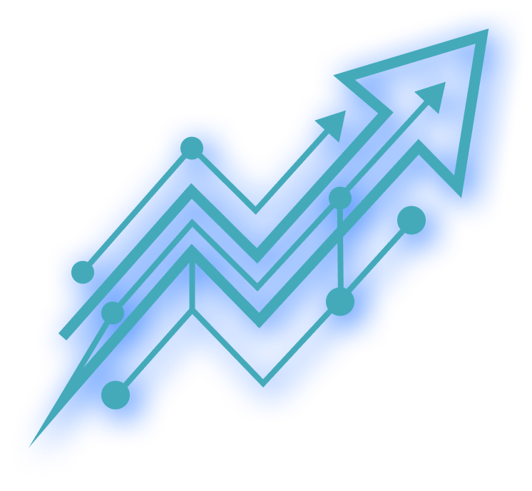 Digital growth arrow icon