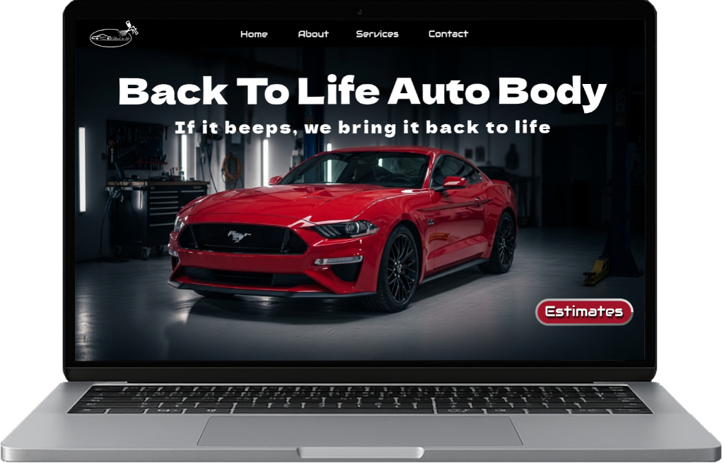 A laptop showing the back to life website