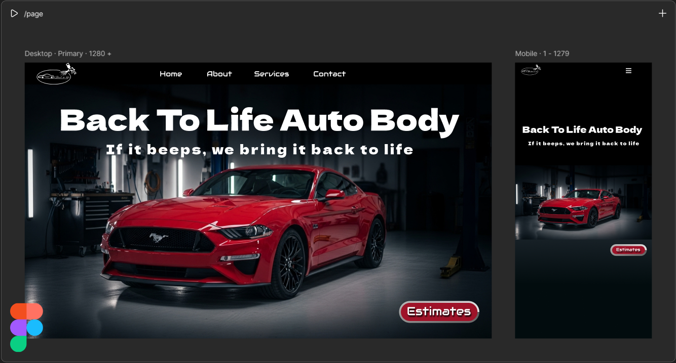 Comparison of the design for desktop and mobile versions.
